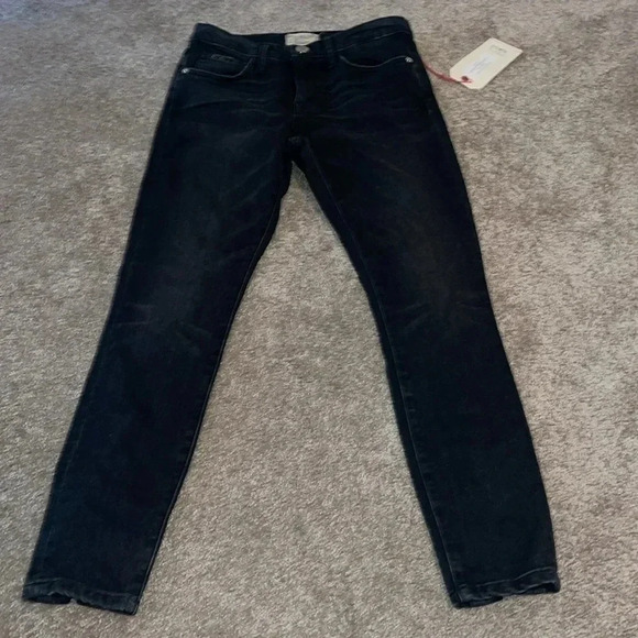 Current/Elliott Black Stiletto Slit  Watchtower Eyelets Jean size 27 - NWT - H - Picture 3 of 8